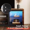 imageWLIVE LED TV Stand for 65Inch TV 58Inch Entertainment Center with Adjustable Glass Shelves Modern Media Console for Living Room ampamp Bedroom Rustic BrownRustic Brown