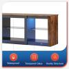 imageWLIVE LED TV Stand for 65Inch TV 58Inch Entertainment Center with Adjustable Glass Shelves Modern Media Console for Living Room ampamp Bedroom Rustic BrownRustic Brown