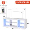 imageWLIVE LED TV Stand for 65Inch TV 58Inch Entertainment Center with Adjustable Glass Shelves Modern Media Console for Living Room ampamp Bedroom Rustic BrownWhite