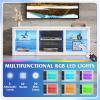 imageWLIVE LED TV Stand for 65Inch TV 58Inch Entertainment Center with Adjustable Glass Shelves Modern Media Console for Living Room ampamp Bedroom Rustic BrownWhite