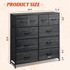 imageWLIVE Large Dresser for Bedroom Fabric Dresser with 10 Drawers Storage Tower with Fabric Bins Double Dressers Chest of Drawers for Closet Living Room Hallway Dark GreyCharcoal Black Wood Grain Print
