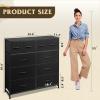 imageWLIVE Large Dresser for Bedroom Fabric Dresser with 10 Drawers Storage Tower with Fabric Bins Double Dressers Chest of Drawers for Closet Living Room Hallway Dark GreyBlack
