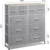 imageWLIVE Large Dresser for Bedroom Fabric Dresser with 10 Drawers Storage Tower with Fabric Bins Double Dressers Chest of Drawers for Closet Living Room Hallway Dark GreyLight Grey