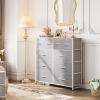 imageWLIVE Large Dresser for Bedroom Fabric Dresser with 10 Drawers Storage Tower with Fabric Bins Double Dressers Chest of Drawers for Closet Living Room Hallway Dark GreyLight Grey