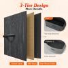 imageWLIVE Large Dresser for Bedroom Fabric Dresser with 10 Drawers Storage Tower with Fabric Bins Double Dressers Chest of Drawers for Closet Living Room Hallway Dark GreyCharcoal Black Wood Grain Print