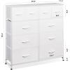 imageWLIVE Large Dresser for Bedroom Fabric Dresser with 10 Drawers Storage Tower with Fabric Bins Double Dressers Chest of Drawers for Closet Living Room Hallway Dark GreyAwhite