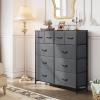 imageWLIVE Large Dresser for Bedroom Fabric Dresser with 10 Drawers Storage Tower with Fabric Bins Double Dressers Chest of Drawers for Closet Living Room Hallway Dark GreyDark Grey