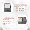 imageWLIVE Large Dresser for Bedroom Fabric Dresser with 10 Drawers Storage Tower with Fabric Bins Double Dressers Chest of Drawers for Closet Living Room Hallway Dark GreyDark Grey