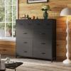 imageWLIVE Large Dresser for Bedroom Fabric Dresser with 10 Drawers Storage Tower with Fabric Bins Double Dressers Chest of Drawers for Closet Living Room Hallway Dark GreyBlack