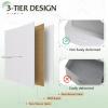 imageWLIVE Large Dresser for Bedroom Fabric Dresser with 10 Drawers Storage Tower with Fabric Bins Double Dressers Chest of Drawers for Closet Living Room Hallway Dark GreyAwhite