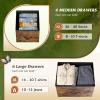 imageWLIVE Large Dresser for Bedroom Fabric Dresser with 10 Drawers Storage Tower with Fabric Bins Double Dressers Chest of Drawers for Closet Living Room Hallway Dark GreyBlack and Rustic Brown