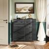 imageWLIVE Large Dresser for Bedroom Fabric Dresser with 10 Drawers Storage Tower with Fabric Bins Double Dressers Chest of Drawers for Closet Living Room Hallway Dark GreyCharcoal Black Wood Grain Print