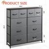 imageWLIVE Large Dresser for Bedroom Fabric Dresser with 10 Drawers Storage Tower with Fabric Bins Double Dressers Chest of Drawers for Closet Living Room Hallway Dark GreyDark Grey