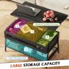 imageWLIVE Lift Top Coffee Table 3 in 1 with Hidden Compartment MultiFunction Coffee Table Converts to Dining Table for Living RoomCharcoal BlackCharcoal Black