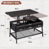 imageWLIVE Lift Top Coffee Table 3 in 1 with Hidden Compartment MultiFunction Coffee Table Converts to Dining Table for Living RoomCharcoal BlackCharcoal Black