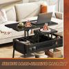 imageWLIVE Lift Top Coffee Table 3 in 1 with Hidden Compartment MultiFunction Coffee Table Converts to Dining Table for Living RoomCharcoal BlackCharcoal Black