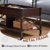 imageWLIVE Lift Top Coffee Table 3 in 1 with Hidden Compartment MultiFunction Coffee Table Converts to Dining Table for Living RoomCharcoal BlackEspresso