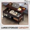 imageWLIVE Lift Top Coffee Table 3 in 1 with Hidden Compartment MultiFunction Coffee Table Converts to Dining Table for Living RoomCharcoal BlackEspresso