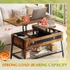 imageWLIVE Lift Top Coffee Table 3 in 1 with Hidden Compartment MultiFunction Coffee Table Converts to Dining Table for Living RoomCharcoal BlackRustic Brown