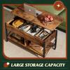 imageWLIVE Lift Top Coffee Table 3 in 1 with Hidden Compartment MultiFunction Coffee Table Converts to Dining Table for Living RoomCharcoal BlackRustic Brown