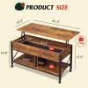 imageWLIVE Lift Top Coffee Table 3 in 1 with Hidden Compartment MultiFunction Coffee Table Converts to Dining Table for Living RoomCharcoal BlackRustic Brown