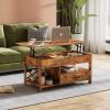 imageWLIVE Lift Top Coffee Table 39quot Coffee Table with Storage Drawers Hidden Compartment Wooden Lift Tabletop Center Table for Living Room Home Rustic OakRustic Brown
