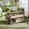 imageWLIVE Lift Top Coffee Table 39quot Coffee Table with Storage Drawers Hidden Compartment Wooden Lift Tabletop Center Table for Living Room Home Rustic OakGrey