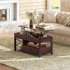 imageWLIVE Lift Top Coffee Table 39quot Coffee Table with Storage Drawers Hidden Compartment Wooden Lift Tabletop Center Table for Living Room Home Rustic OakBrown Oak