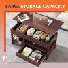 imageWLIVE Lift Top Coffee Table 39quot Coffee Table with Storage Drawers Hidden Compartment Wooden Lift Tabletop Center Table for Living Room Home Rustic OakBrown Oak
