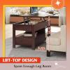imageWLIVE Lift Top Coffee Table 39quot Coffee Table with Storage Drawers Hidden Compartment Wooden Lift Tabletop Center Table for Living Room Home Rustic OakBrown Oak