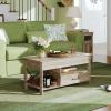 imageWLIVE Lift Top Coffee Table 39quot Coffee Table with Storage Drawers Hidden Compartment Wooden Lift Tabletop Center Table for Living Room Home Rustic OakGrey