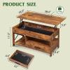 imageWLIVE Lift Top Coffee Table 39quot Coffee Table with Storage Drawers Hidden Compartment Wooden Lift Tabletop Center Table for Living Room Home Rustic OakRustic Brown