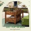 imageWLIVE Lift Top Coffee Table 39quot Coffee Table with Storage Drawers Hidden Compartment Wooden Lift Tabletop Center Table for Living Room Home Rustic OakRustic Brown