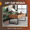 imageWLIVE Lift Top Coffee Table with Storage 409quot Coffee Table with Lifting Top ampamp Sliding Cover Wood Modern Center Table with 2 Hidden Compartment for Living Room Walnut Oak