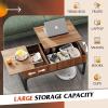 imageWLIVE Lift Top Coffee Table with Storage 409quot Coffee Table with Lifting Top ampamp Sliding Cover Wood Modern Center Table with 2 Hidden Compartment for Living Room Walnut Oak