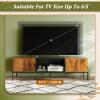imageWLIVE Modern TV Stand for 65 Inch TV Mid Century Entainment Center with Storage TV Console with Open Shelf and 2 Cabinets for Bedroom and Living Room TV Cabinet with Metal Legs BlackRustic Brown