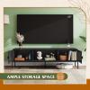 imageWLIVE Modern TV Stand for 65 Inch TV Mid Century Entainment Center with Storage TV Console with Open Shelf and 2 Cabinets for Bedroom and Living Room TV Cabinet with Metal Legs BlackBlack