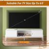 imageWLIVE Modern TV Stand for 65 Inch TV Mid Century Entainment Center with Storage TV Console with Open Shelf and 2 Cabinets for Bedroom and Living Room TV Cabinet with Metal Legs BlackWhite