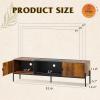 imageWLIVE Modern TV Stand for 65 Inch TV Mid Century Entainment Center with Storage TV Console with Open Shelf and 2 Cabinets for Bedroom and Living Room TV Cabinet with Metal Legs BlackRustic Brown