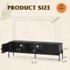 imageWLIVE Modern TV Stand for 65 Inch TV Mid Century Entainment Center with Storage TV Console with Open Shelf and 2 Cabinets for Bedroom and Living Room TV Cabinet with Metal Legs BlackBlack