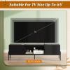 imageWLIVE Modern TV Stand for 65 Inch TV Mid Century Entainment Center with Storage TV Console with Open Shelf and 2 Cabinets for Bedroom and Living Room TV Cabinet with Metal Legs BlackBlack