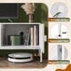 imageWLIVE Modern TV Stand for 65 Inch TV Mid Century Entainment Center with Storage TV Console with Open Shelf and 2 Cabinets for Bedroom and Living Room TV Cabinet with Metal Legs BlackWhite