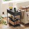 imageWLIVE Narrow Side Table with Charging Station End Table for Living Room Couch Side Table with Fabric Drawer for Bedroon 118W 236L 24H Rustic BrownBlack
