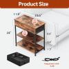 imageWLIVE Narrow Side Table with Charging Station End Table for Living Room Couch Side Table with Fabric Drawer for Bedroon 118W 236L 24H Rustic BrownRustic Brown