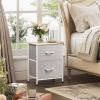 imageWLIVE Night Stand Small 2 Drawer Dresser Nightstand with Fabric Bins for Bedroom Closet Dorm Rustic Brown Wood Grain Print 118quot D x 157quot W x 209quot HLight Grey