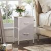 imageWLIVE Night Stand Small 2 Drawer Dresser Nightstand with Fabric Bins for Bedroom Closet Dorm Rustic Brown Wood Grain Print 118quot D x 157quot W x 209quot HLight Greytall