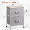 imageWLIVE Night Stand Small 2 Drawer Dresser Nightstand with Fabric Bins for Bedroom Closet Dorm Rustic Brown Wood Grain Print 118quot D x 157quot W x 209quot HLight Grey