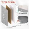 imageWLIVE Night Stand Small 2 Drawer Dresser Nightstand with Fabric Bins for Bedroom Closet Dorm Rustic Brown Wood Grain Print 118quot D x 157quot W x 209quot HLight Greytall