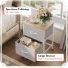 imageWLIVE Night Stand Small 2 Drawer Dresser Nightstand with Fabric Bins for Bedroom Closet Dorm Rustic Brown Wood Grain Print 118quot D x 157quot W x 209quot HLight Grey