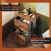 imageWLIVE Night Stand Small 2 Drawer Dresser Nightstand with Fabric Bins for Bedroom Closet Dorm Rustic Brown Wood Grain Print 118quot D x 157quot W x 209quot HRustic Brown Tall